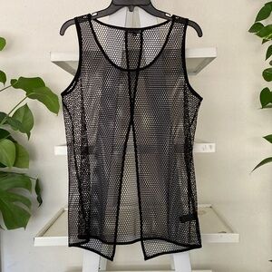Express black mesh tank top L
